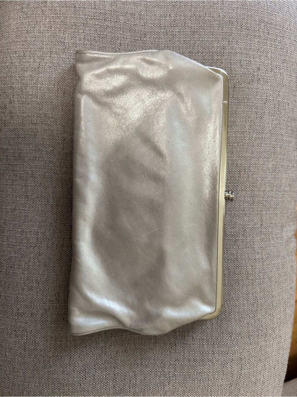 HOBO Metallic Silver Frame Clutch